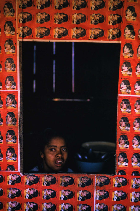 Woman Behind Red Pattern, Antananarivo