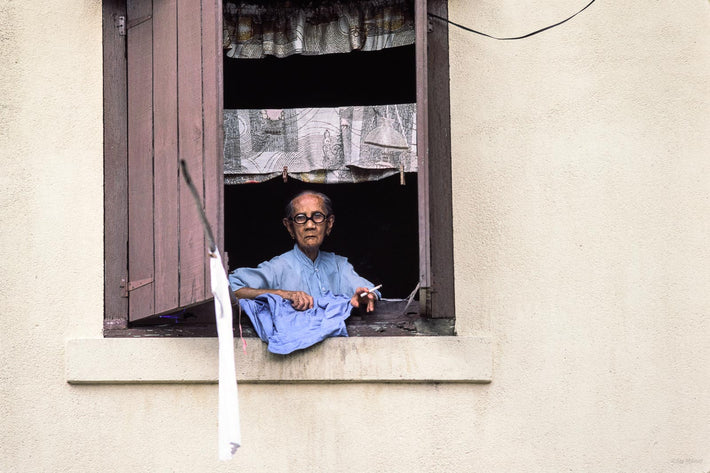 Elder Person in Window, Singapore