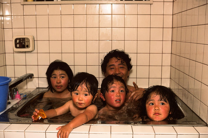Dad and Kids in Bath, Kamakura