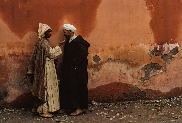 Two Men Standing Against Wall, Marrakech
