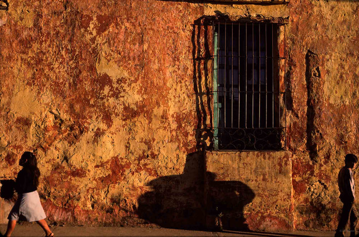 Textured Wall, Woman, Oaxaca