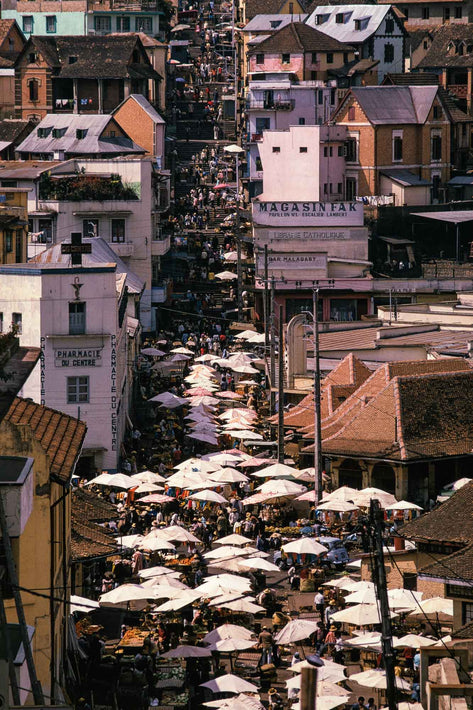 Market Steps and Umbrellas, Antananarivo