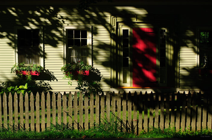 House with Shadows and Red, Maine