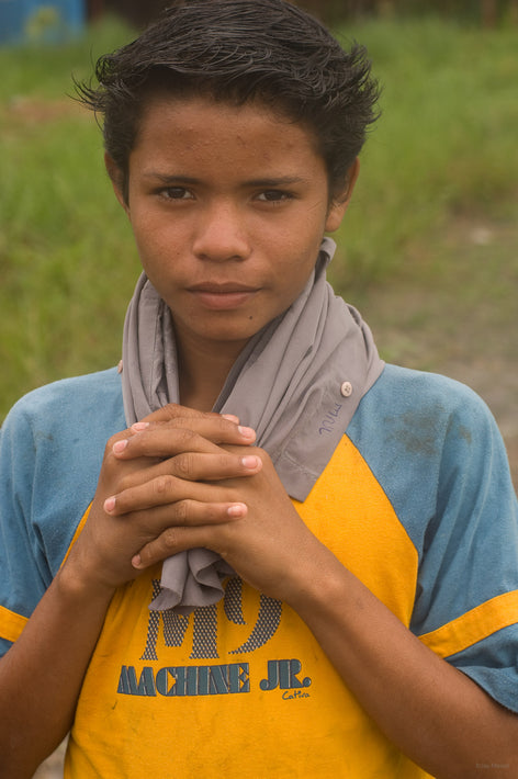 Boy, Yellow and Blue, Amazon, Brazil