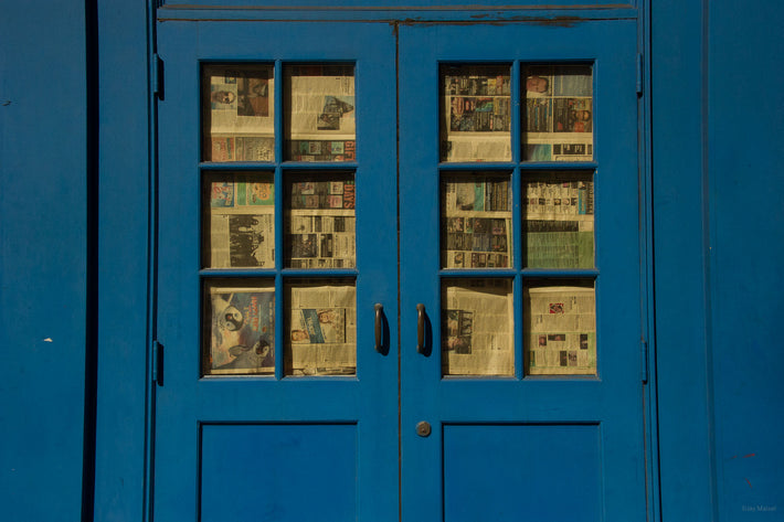 Blue Doors, Newspapers, NYC