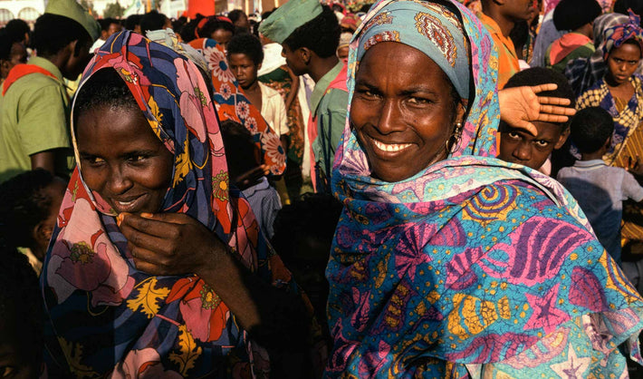Crowd, Woman Smiling, Boy Hand Up, Somalia