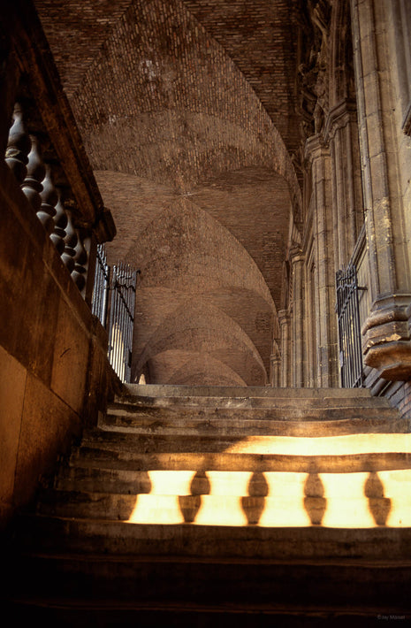 Looking up Staircase at Vaulted Ceiling, Vicenza