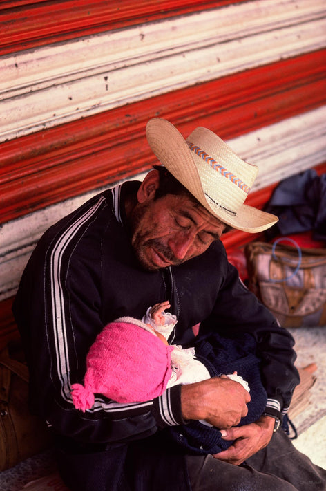 Man Cuddling Baby, Oaxaca