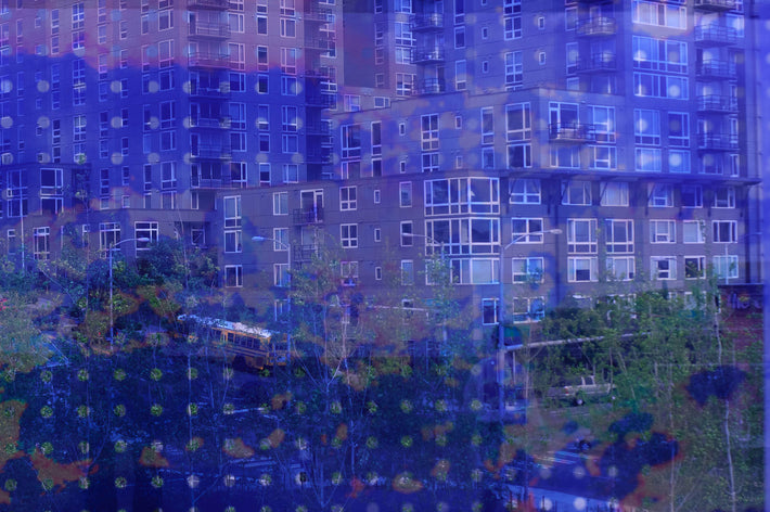 Building, Bus Through Grid, Seattle