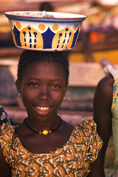 Girl with Bowl on Head, Senegal