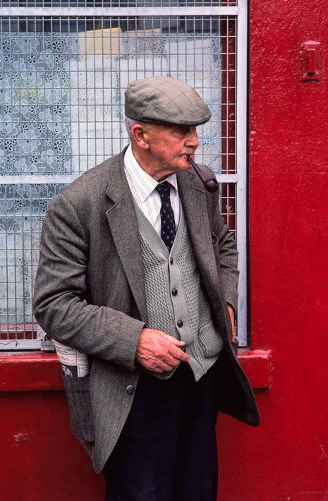 Red Wall, Man with Pipe, Ireland