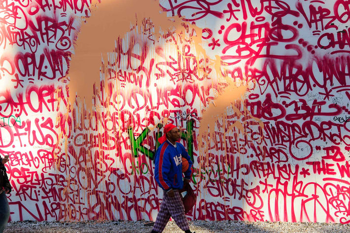 Wall, Graffiti, and Man,  NYC