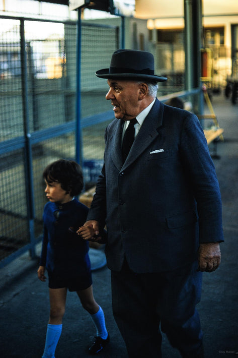 Older Man in Homburg  Hat and Kid, Geneva