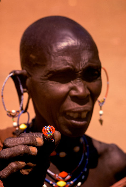 Older Masai with Rings, Kenya