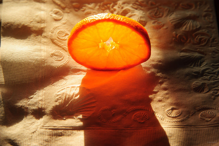 Orange Slice on Napkin