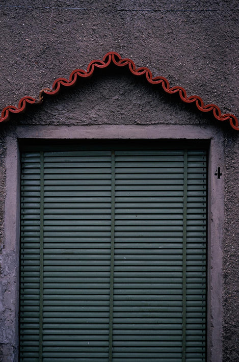 Green Blinds, Red Tile Pediment, Unknown Locale, Italy