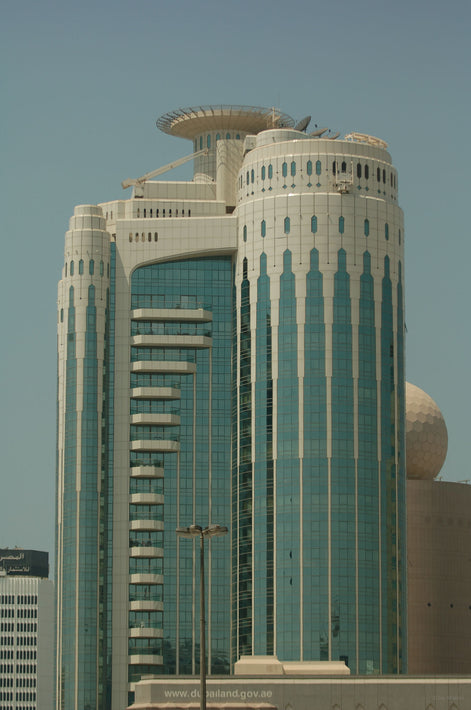 Tall Building, Geodesic Dome on Right, Dubai