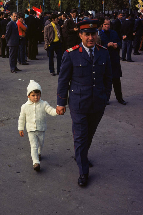Military Man with Child, Romania