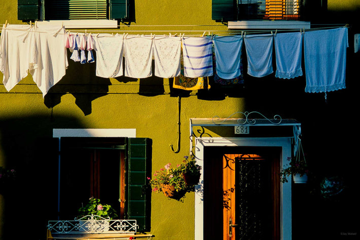 White Laundry, Green Wall, Burano