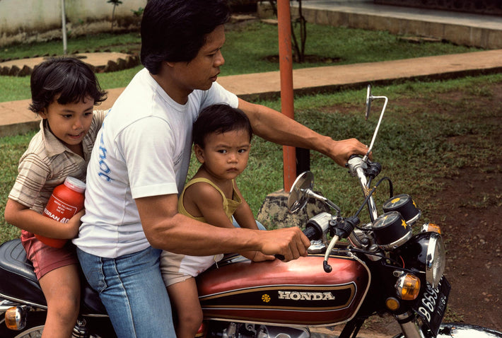 Man with Two Kids on Motorbike, Jakarta