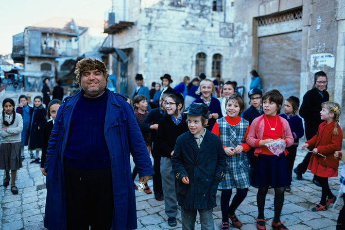 Man with Crowd of Kids, Jerusalem