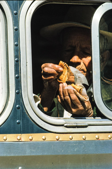 Man in Bus Eating, Mexico City