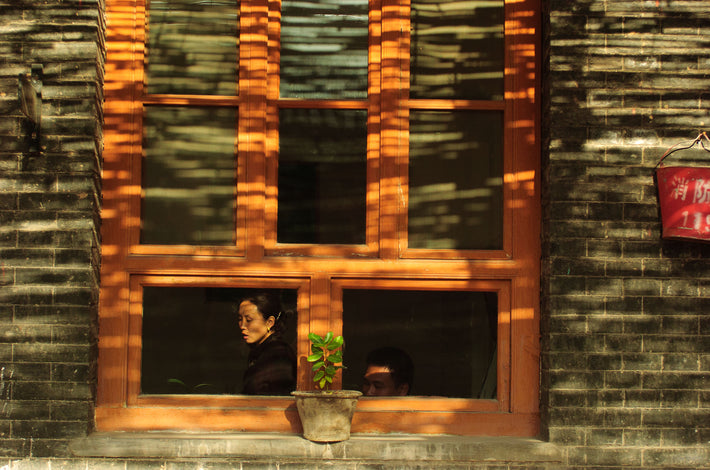 Woman, Man in Window, Pingyao
