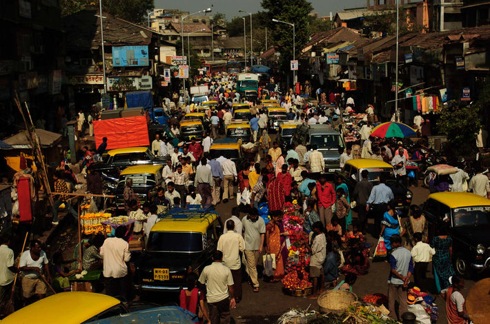 Crowded Street Scene, Mumbai
