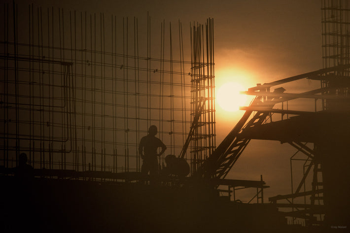 Construction, Workers, Sun, Singapore