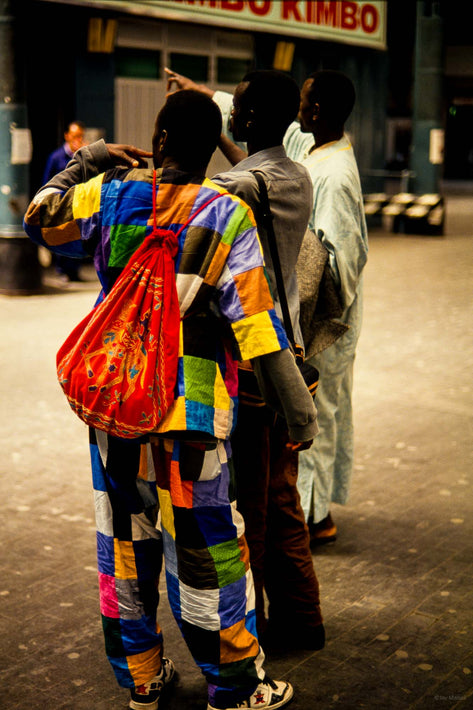 African Men, Multi-Colored in Train Station, Milan