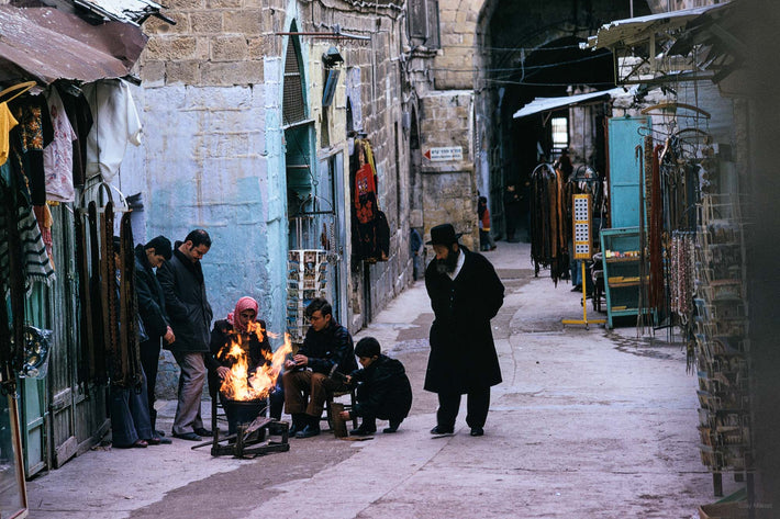 People Around Fire, Jerusalem