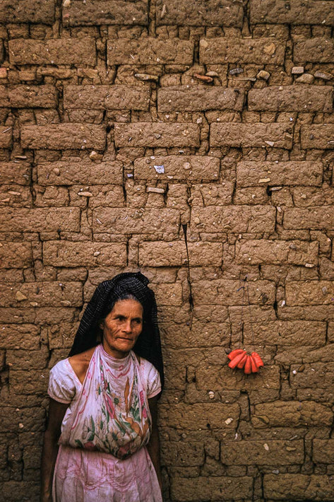 Woman, Wall, Red Peppers, Mexico