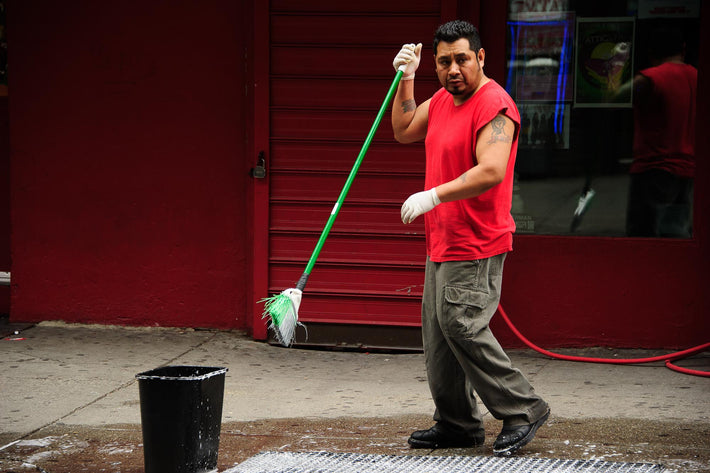 Man with Broom, NYC