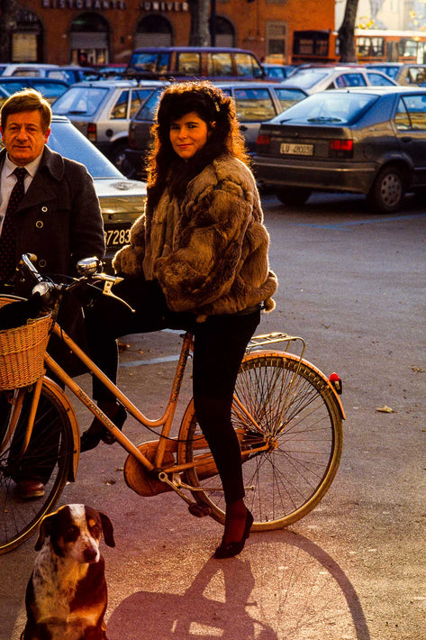 Woman on Bike, Lucca, Italy