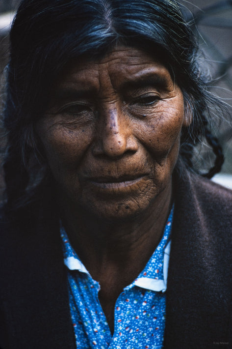 Woman Head, Blue Shirt, Mexico