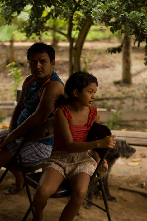 Dad and Girl in Shade, Amazon, Brazil