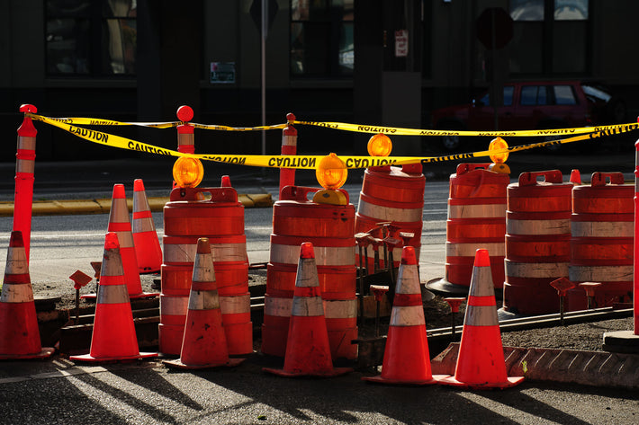 Traffic Cones and Yellow Tape, Seattle