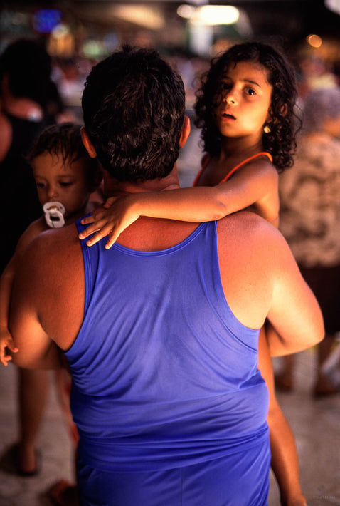 Man Holding Two Children, Rio de Janeiro