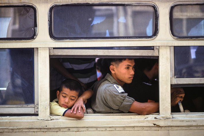 Soldier and Kid on Bus, Bangkok
