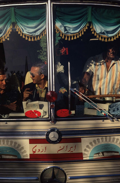 Close-up, Front of Bus, Driver and Passengers, Iran