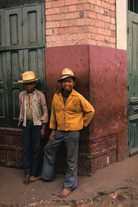 Two Boys on Corner of Building, Antananarivo