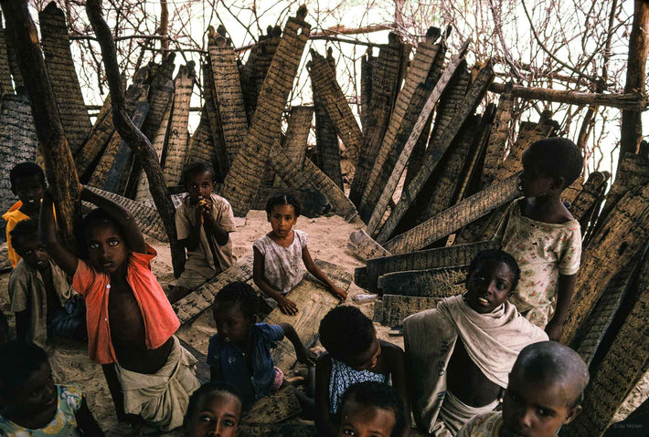 Class with Children, Wooden Koran Boards, Somalia