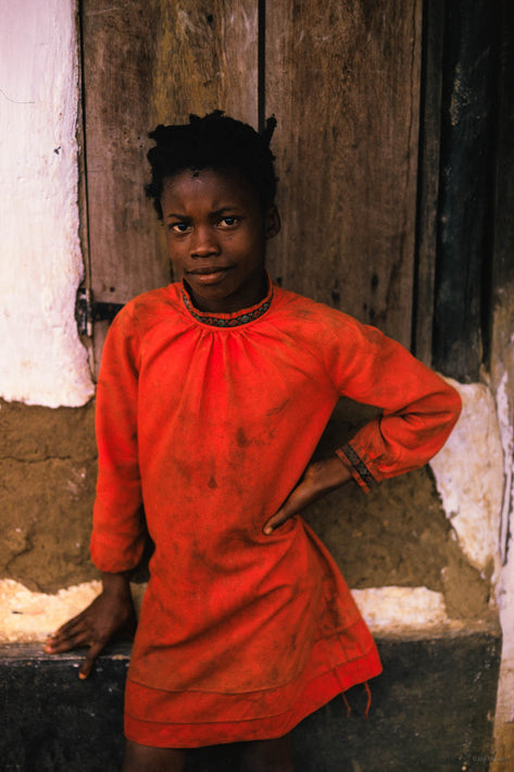 Young Girl in Red-Orange Top, Liberia