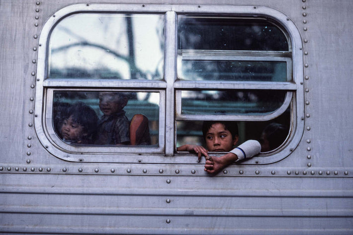 People in Train, Kid with Arms Out, Oaxaca