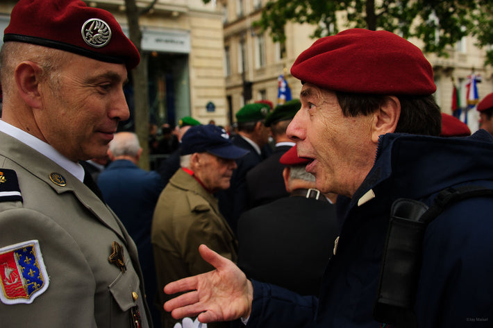 Two in Red Berets Talking, Paris