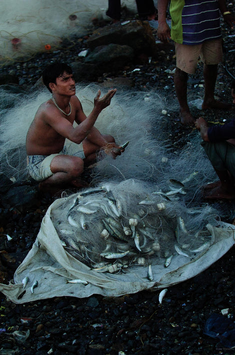 Man with Net of Fish, Mumbai