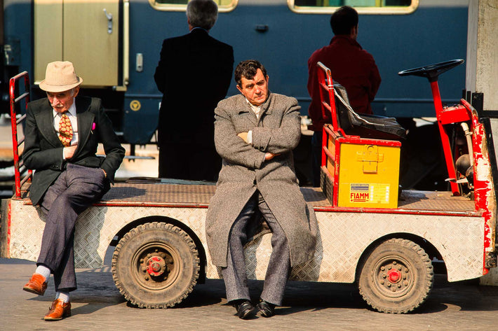 Two Waiting on Cart, RR Station, Vicenza