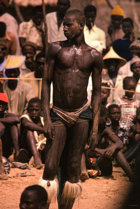 Senegalese Lutte Wrestling, Young Man Standing, Sweating, Senegal