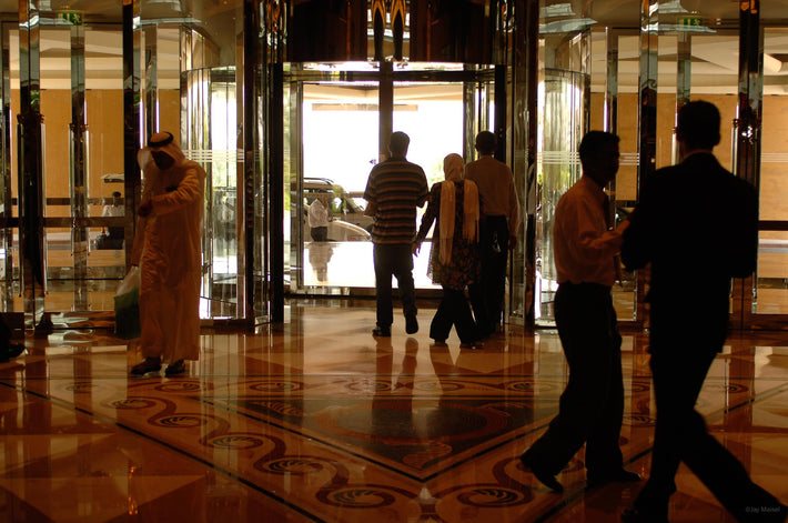Hotel Lobby with People, Dubai