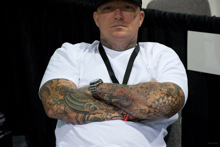 Man with tattoos on Folded Arms, Las Vegas
